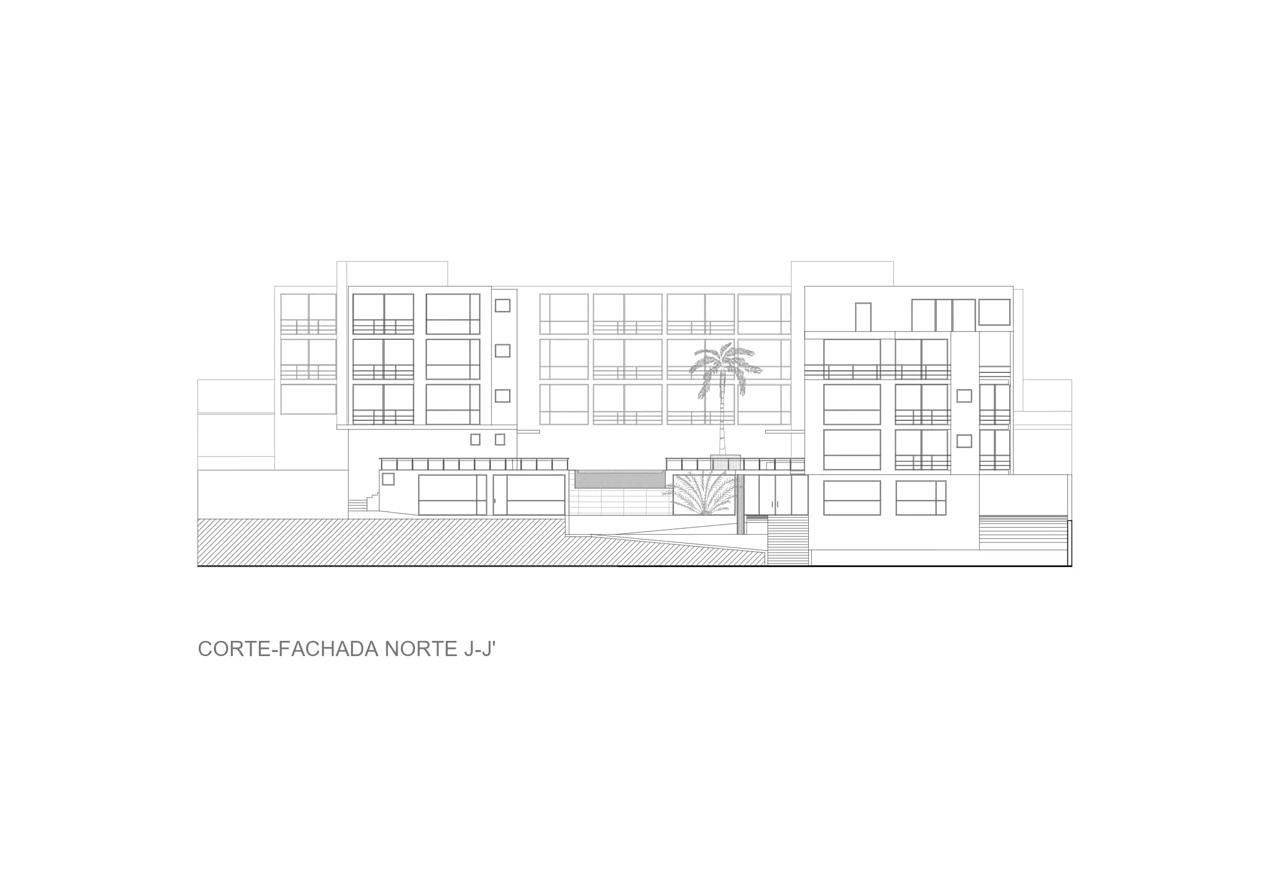 Miraleste - Plano Corte y Fachada Norte